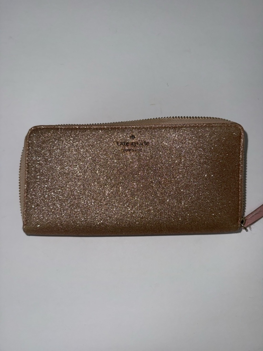 Kate Spade Gold Glitter Zip Wallet